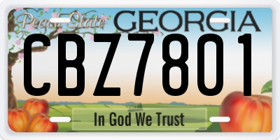 GA license plate CBZ7801
