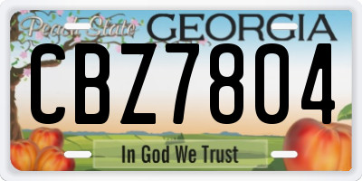 GA license plate CBZ7804