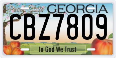 GA license plate CBZ7809