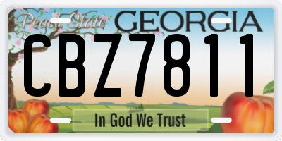 GA license plate CBZ7811