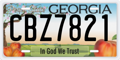 GA license plate CBZ7821