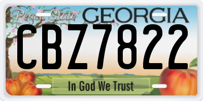 GA license plate CBZ7822