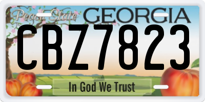 GA license plate CBZ7823