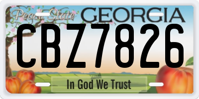 GA license plate CBZ7826