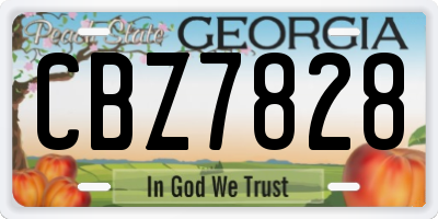 GA license plate CBZ7828
