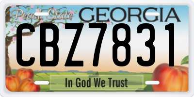 GA license plate CBZ7831