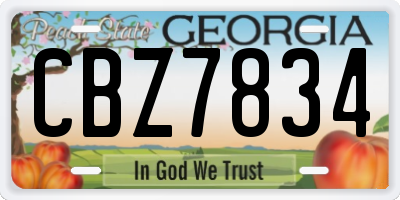 GA license plate CBZ7834