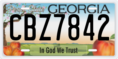 GA license plate CBZ7842