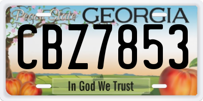 GA license plate CBZ7853