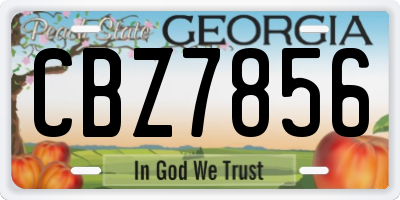 GA license plate CBZ7856