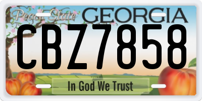GA license plate CBZ7858
