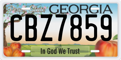 GA license plate CBZ7859