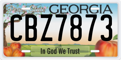 GA license plate CBZ7873