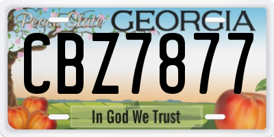 GA license plate CBZ7877