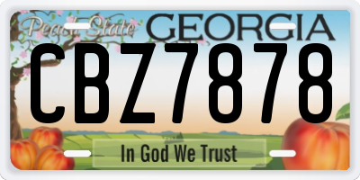 GA license plate CBZ7878