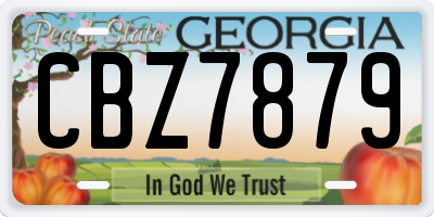 GA license plate CBZ7879