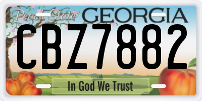 GA license plate CBZ7882