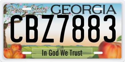GA license plate CBZ7883