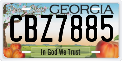 GA license plate CBZ7885