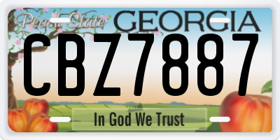 GA license plate CBZ7887