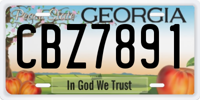 GA license plate CBZ7891