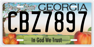 GA license plate CBZ7897