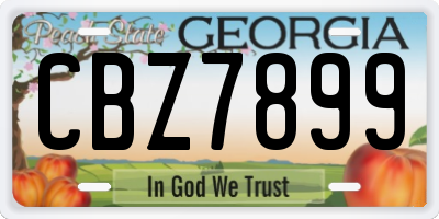 GA license plate CBZ7899
