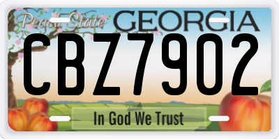 GA license plate CBZ7902