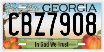 GA license plate CBZ7908