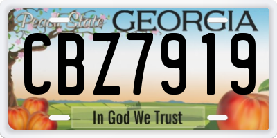 GA license plate CBZ7919