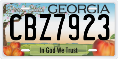 GA license plate CBZ7923