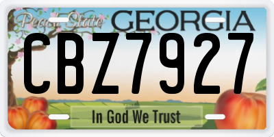 GA license plate CBZ7927