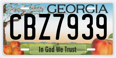 GA license plate CBZ7939