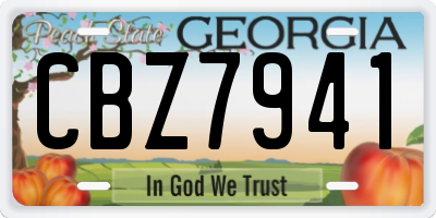 GA license plate CBZ7941