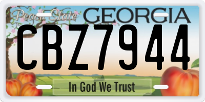 GA license plate CBZ7944