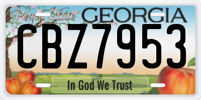 GA license plate CBZ7953