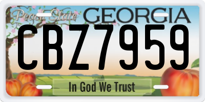 GA license plate CBZ7959