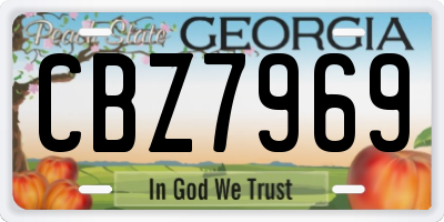 GA license plate CBZ7969