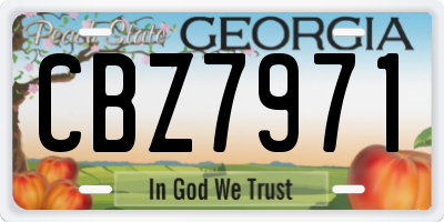 GA license plate CBZ7971