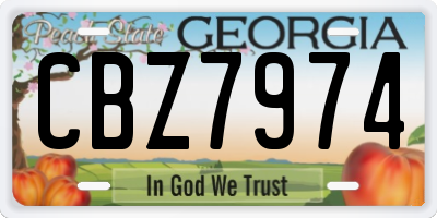 GA license plate CBZ7974