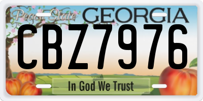 GA license plate CBZ7976