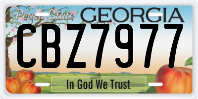 GA license plate CBZ7977