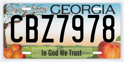 GA license plate CBZ7978