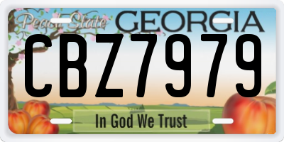 GA license plate CBZ7979