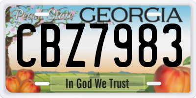 GA license plate CBZ7983