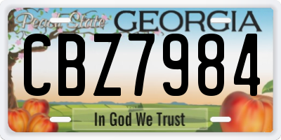 GA license plate CBZ7984