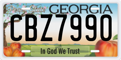GA license plate CBZ7990