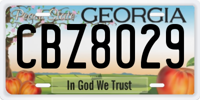 GA license plate CBZ8029