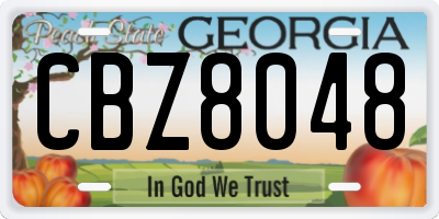 GA license plate CBZ8048