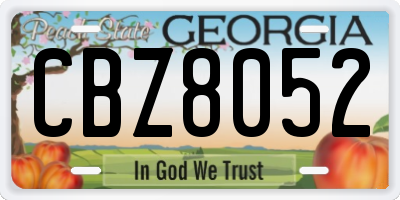 GA license plate CBZ8052